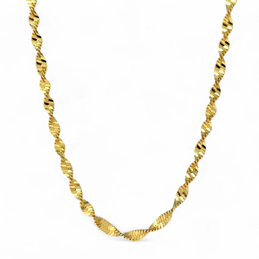 Colar Torcido Banhado a Ouro 18k Grosso