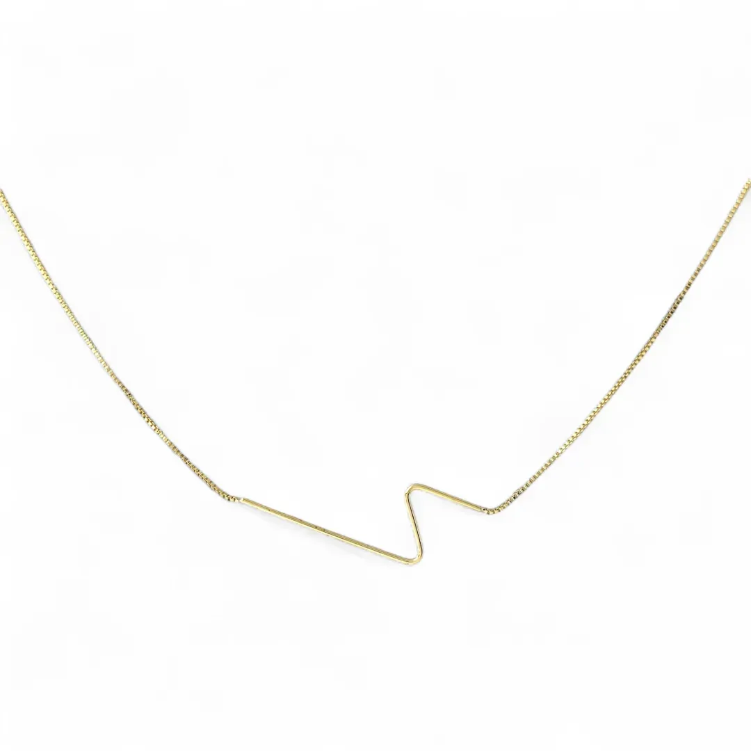 Colar Veneziana Banhado a Ouro 18k com Detalhe Rígido N