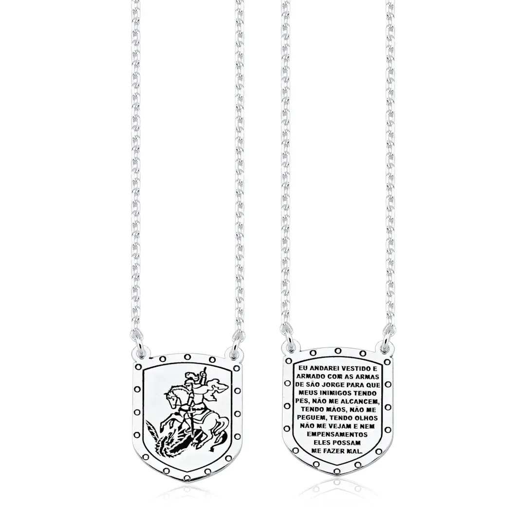 Corrente Escapulário Prata 925 Medalha São Jorge