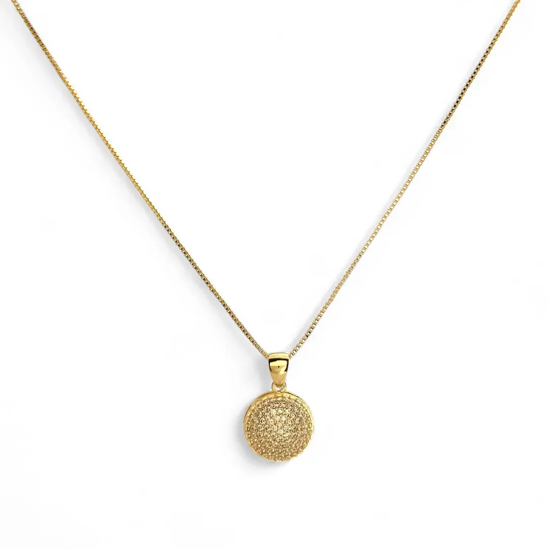 Colar Círculo Redondo Banhado a Ouro 18k com Zircônias