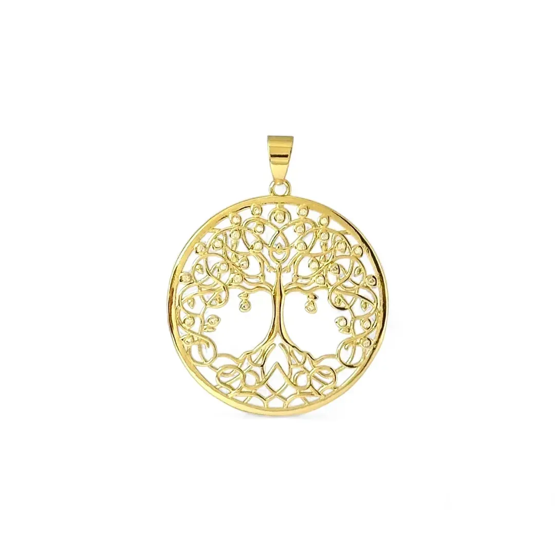 Pingente Árvore da Vida Banhada a Ouro 18k Zircônias