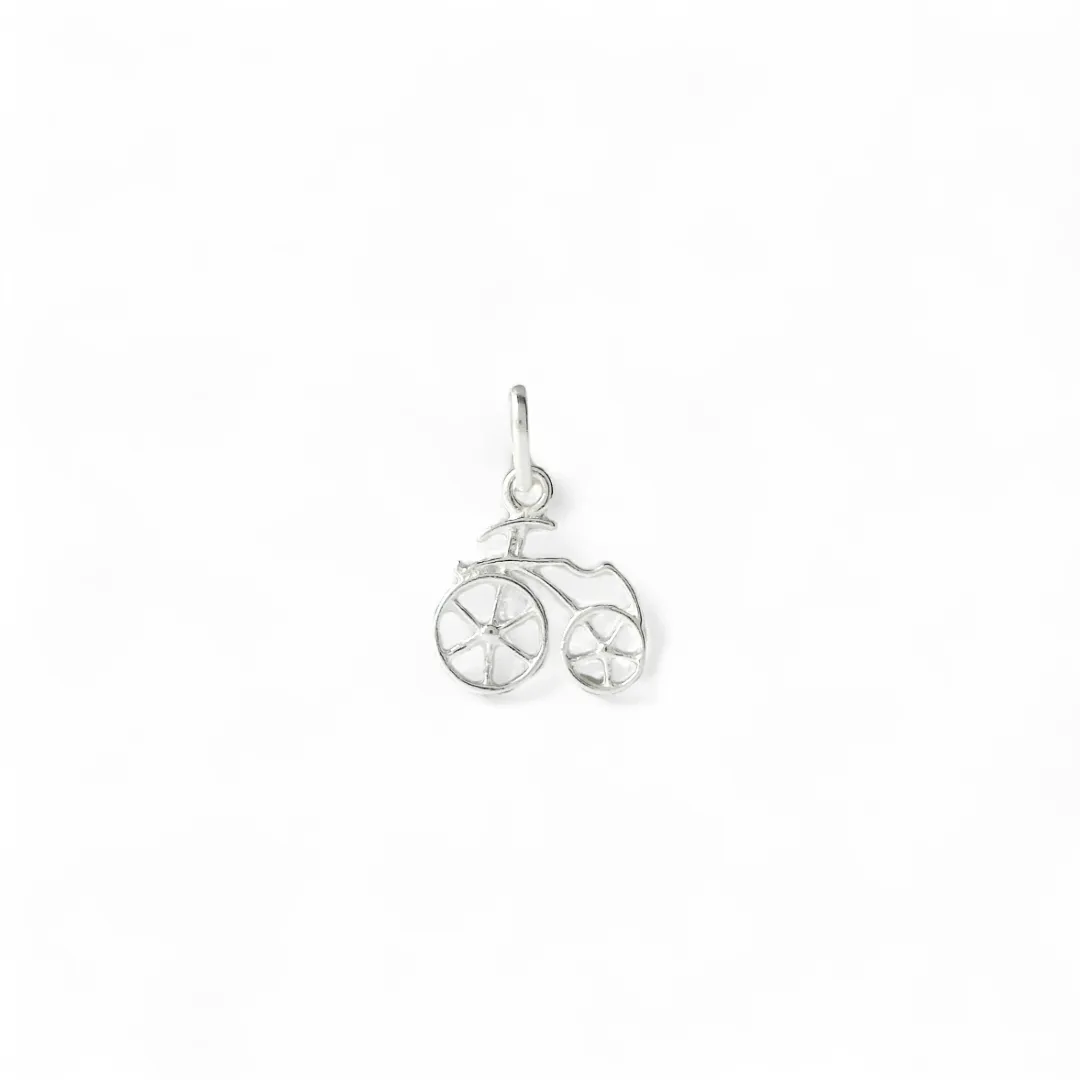 Pingente Bicicleta Prata 925 Liso