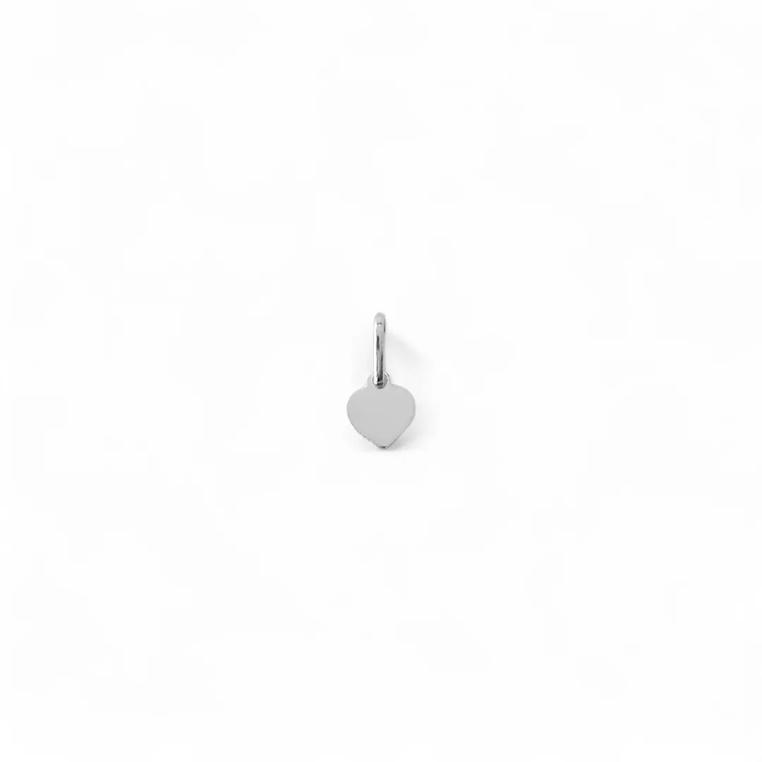 Pingente Coração Prata 925 Liso -7mm