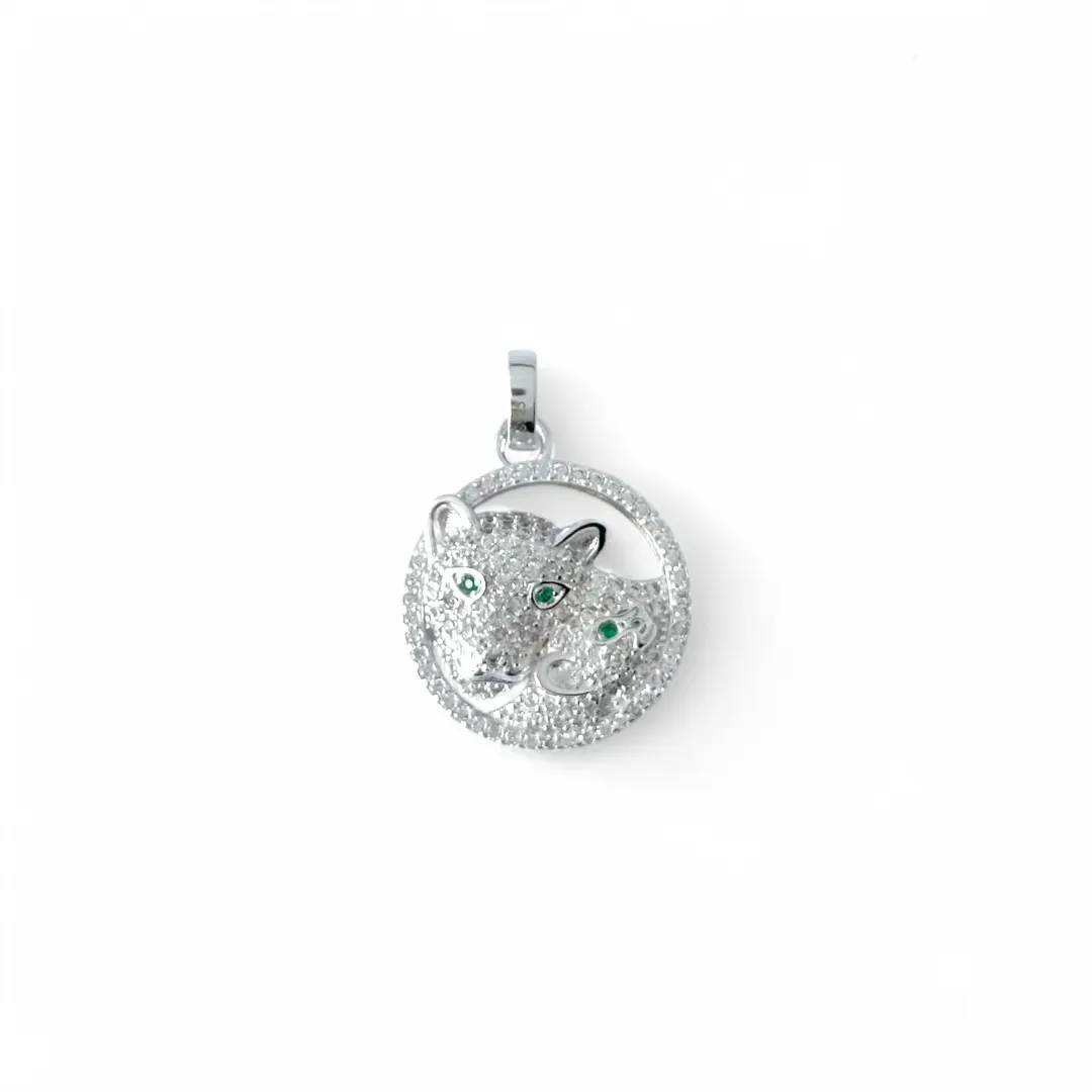Pingente Exclusivo Leopardo Prata 925 Cravejado com Zircônias