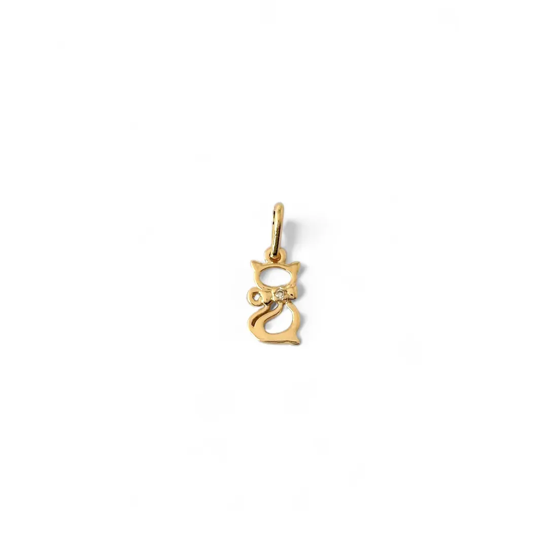 Pingente Gato Banhado a Ouro 18k