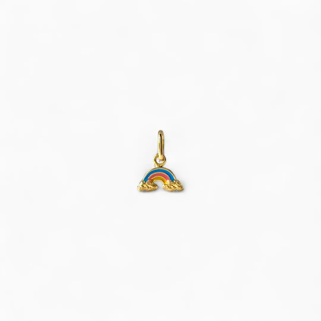 Pingente Infantil Arco-Íris Banhado a Ouro 18k