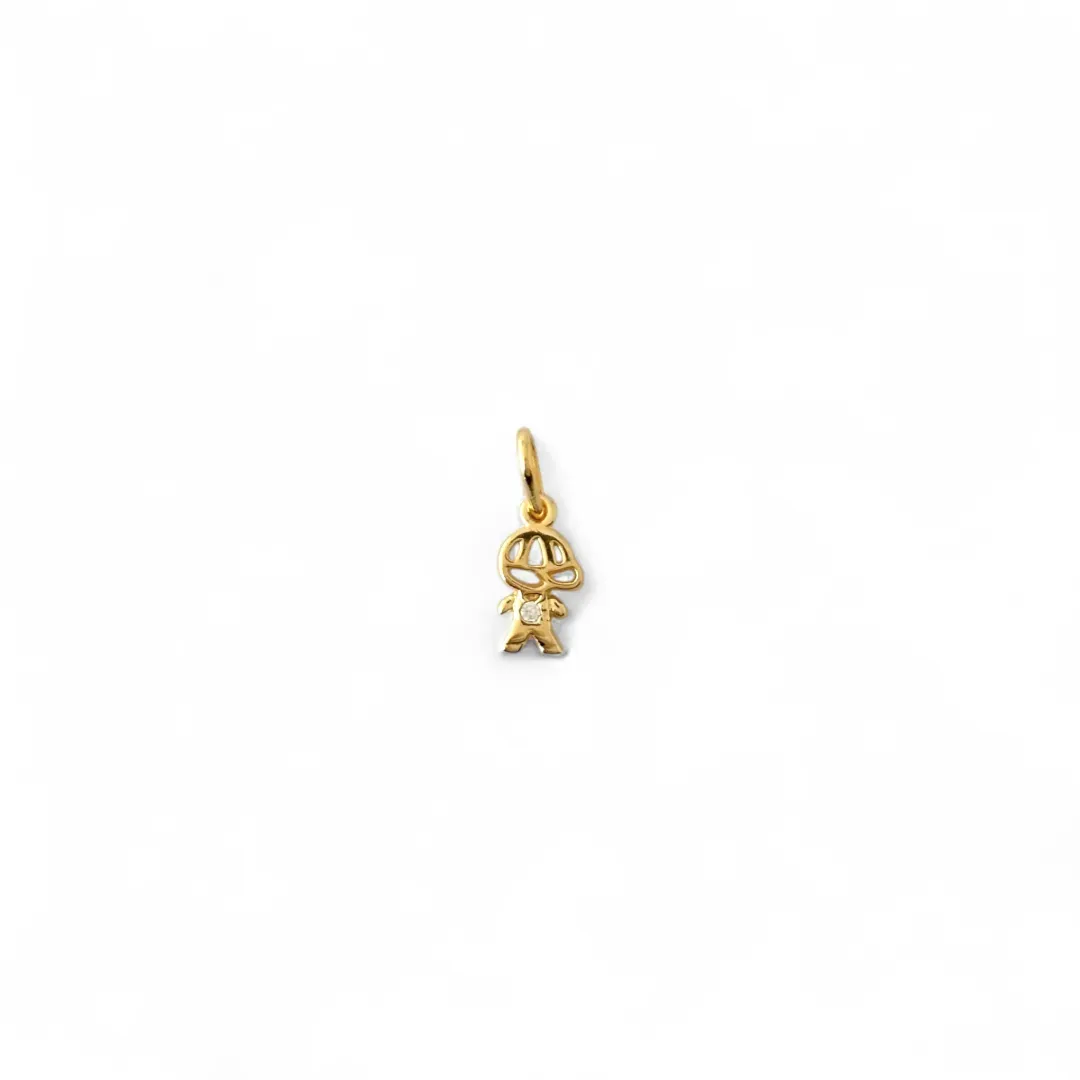 Pingente Menino Banhado a Ouro 18k com Zircônia