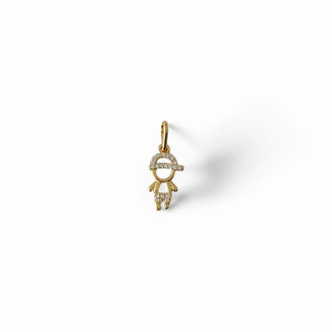 Pingente Menino Banhado a Ouro 18k com Zircônias