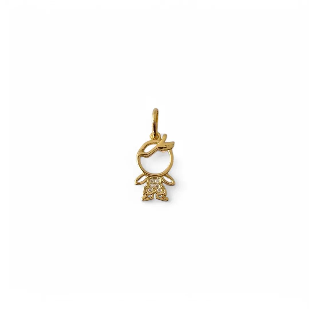 Pingente Menino Banhado a Ouro 18k com Zircônias
