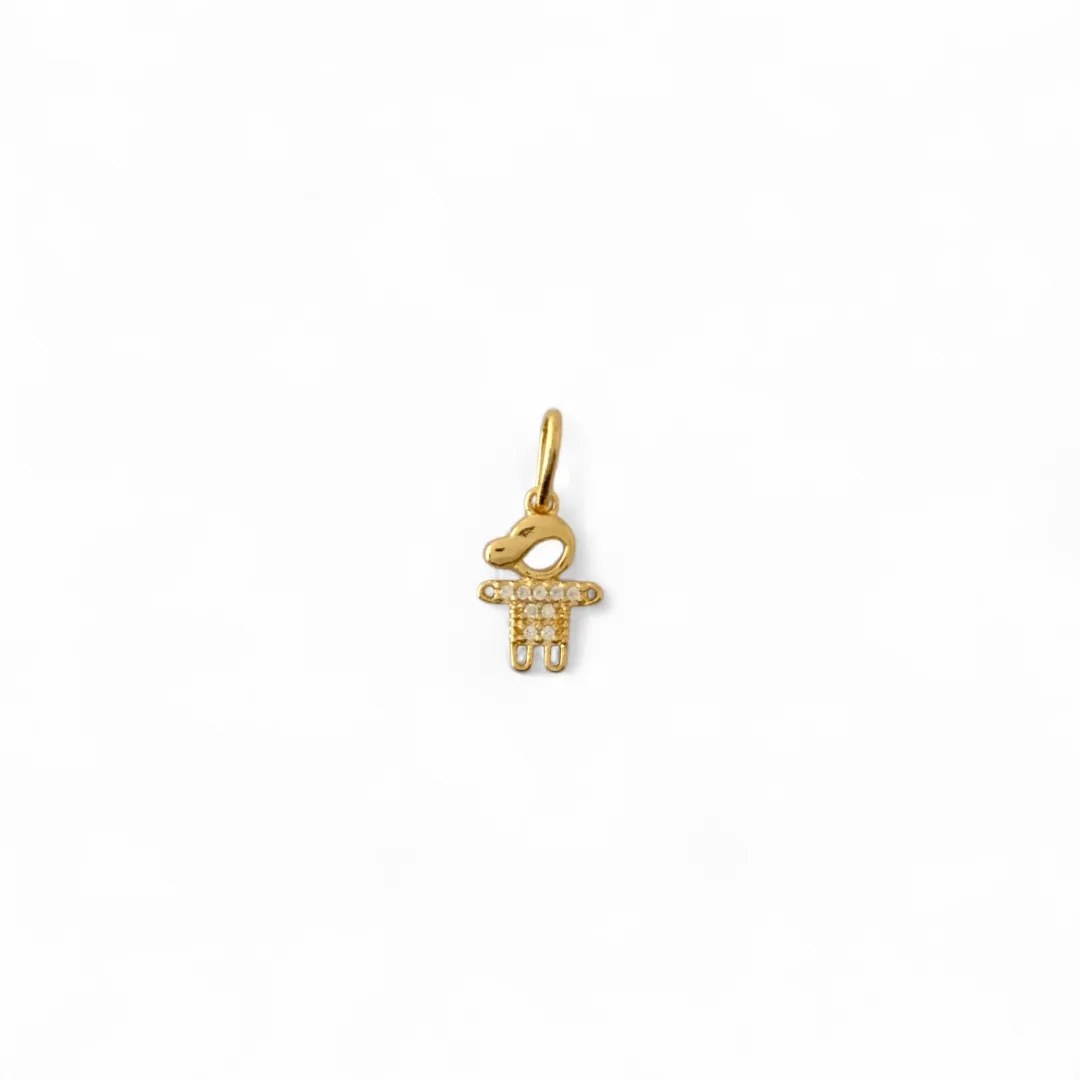 Pingente Menino Banhado a Ouro 18k com Zircônias