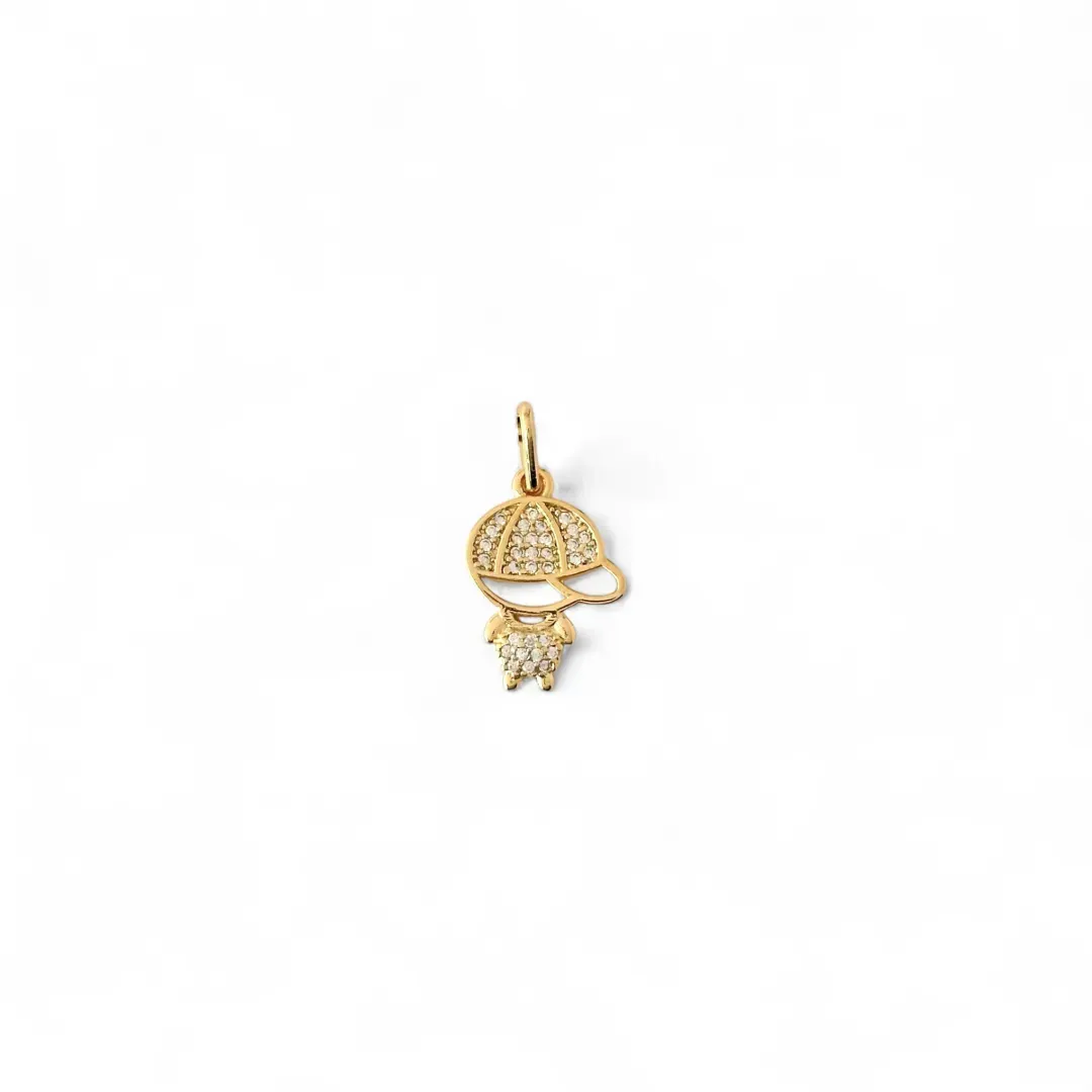 Pingente Menino Banhado a Ouro  Zircônia- 1,5cm
