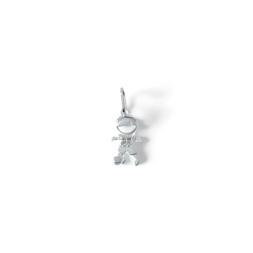 Pingente Menino Prata 925 com Zircônias