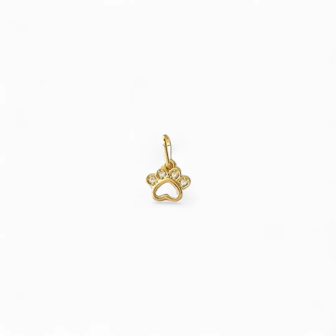 Pingente Pata Banhado a Ouro 18k com Zircônias