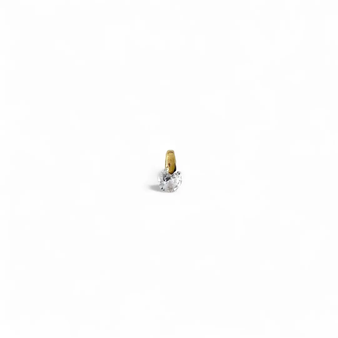 Pingente Ponto Luz Banhado a Ouro 18K Zircônia- M