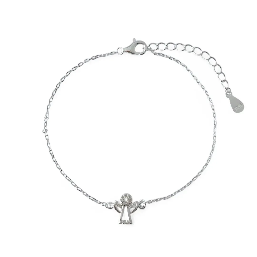 Pulseira Anjo Prata 925 com Zircônias