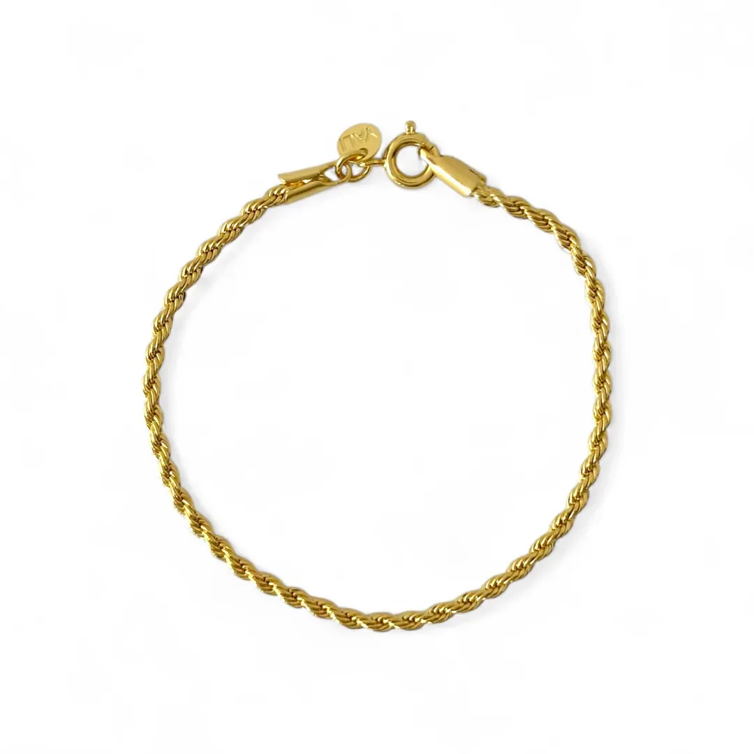 Pulseira Cordão Baiano Banhada a Ouro 18k