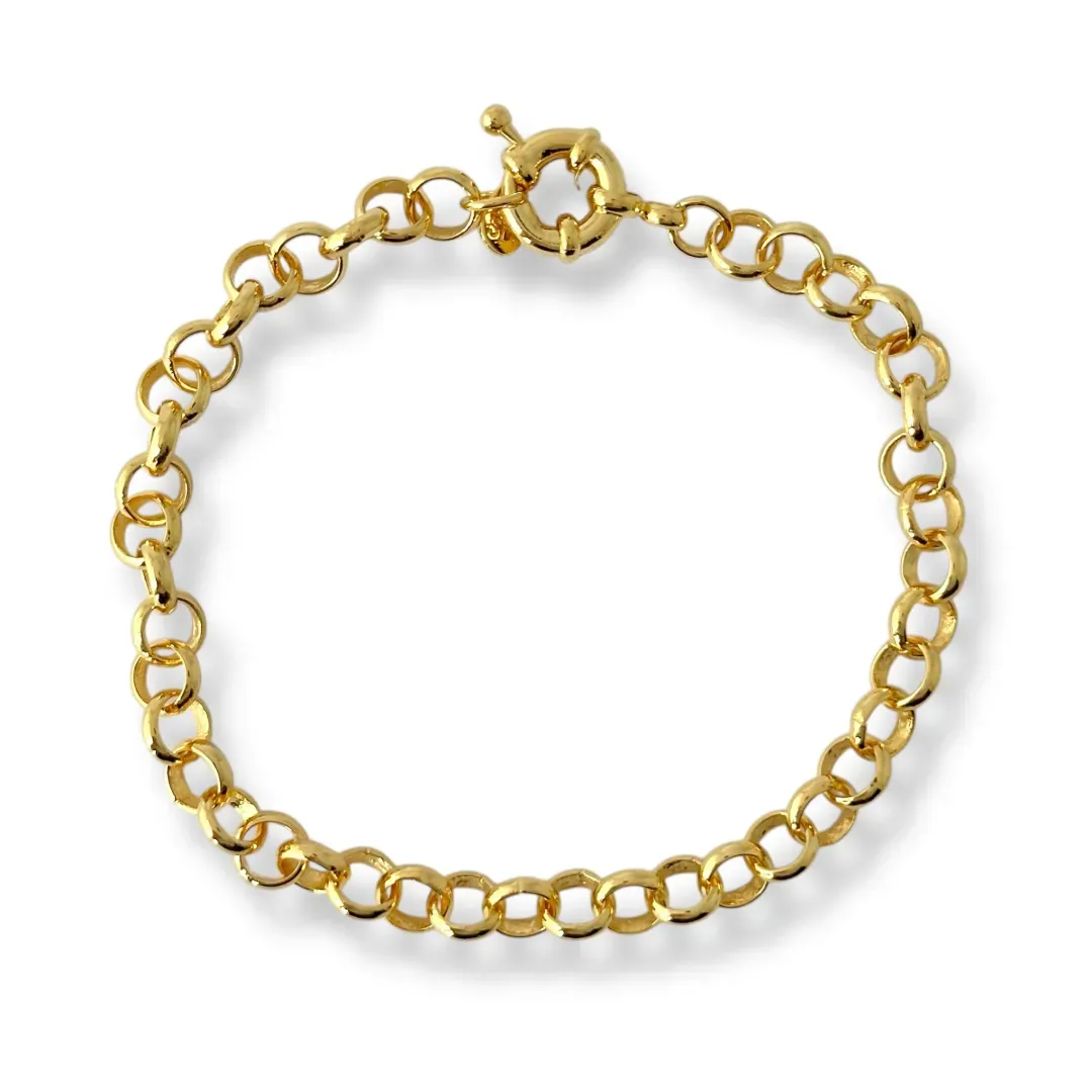 Pulseira Elo Português Banhada a Ouro 18k