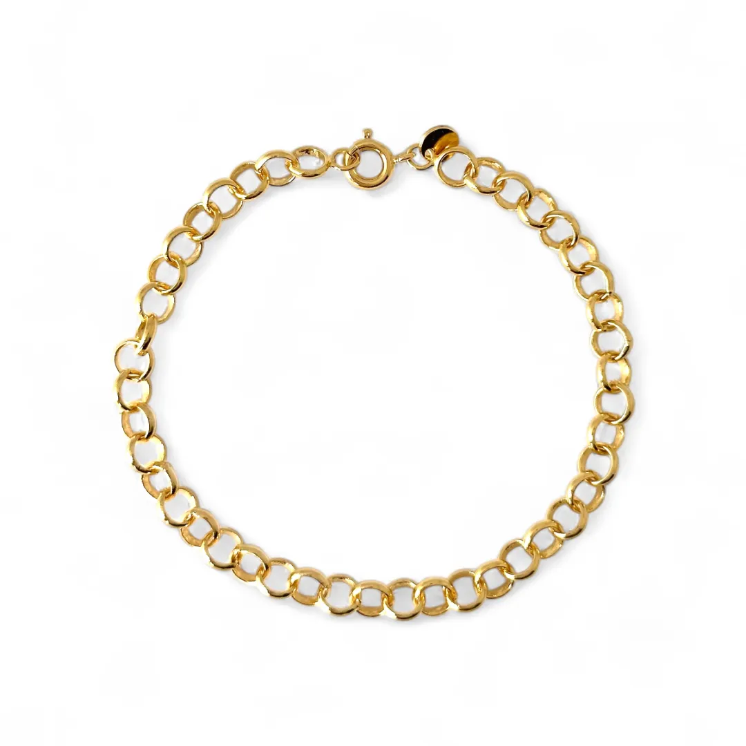 Pulseira Elo Português Banhada a Ouro 18k