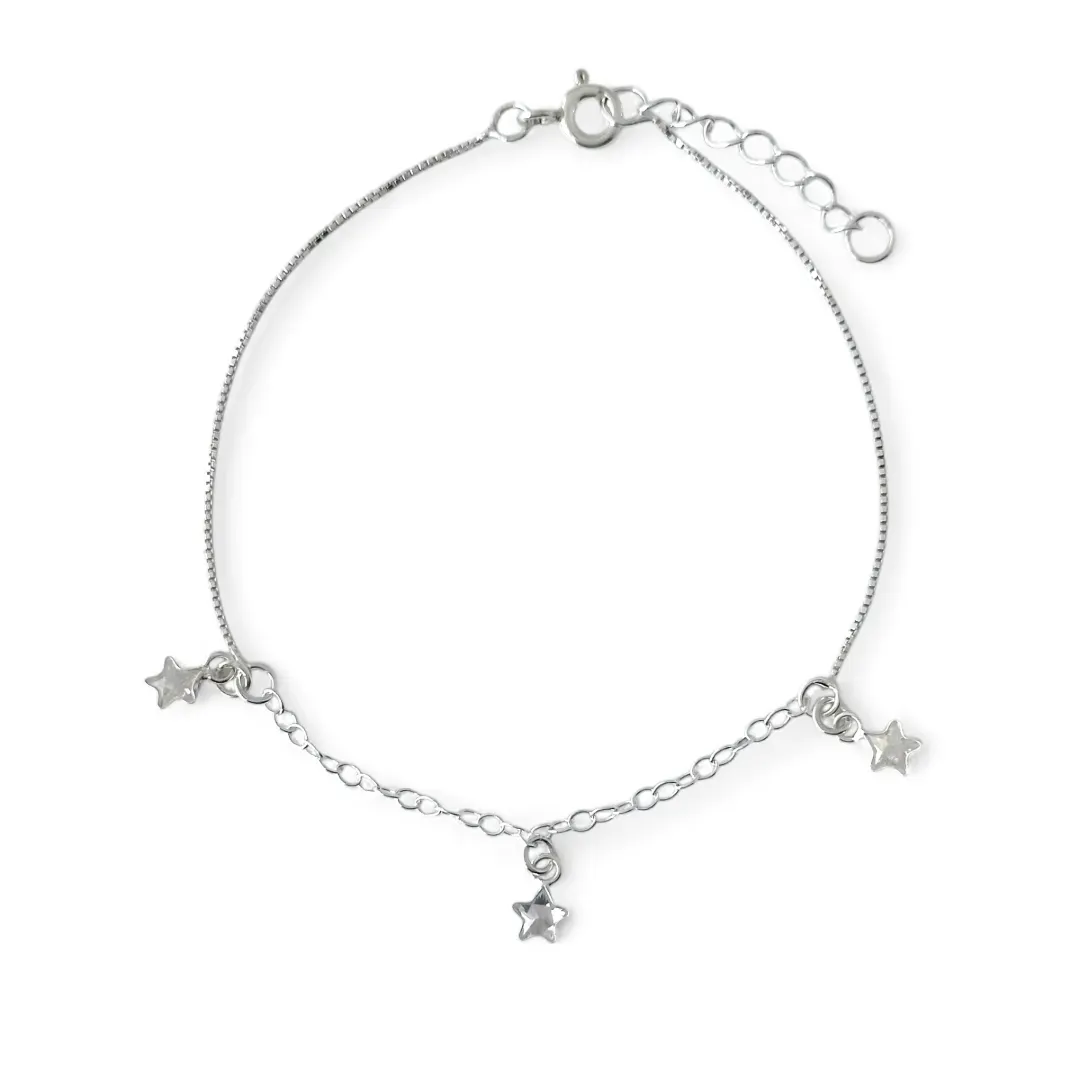 Pulseira Estrelas Prata 925 Zircônias