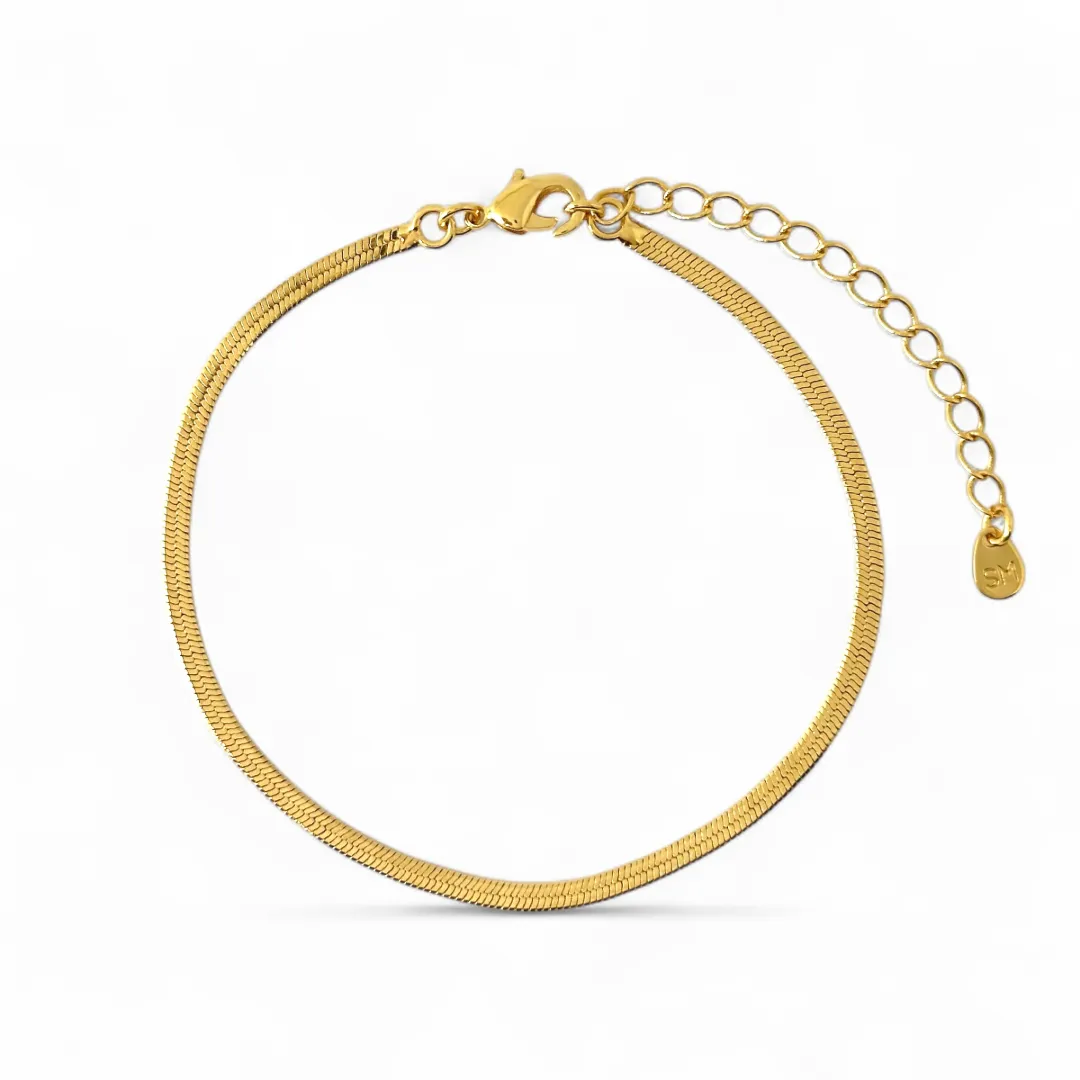 Pulseira Fita Banhada a Ouro 18k - 3mm