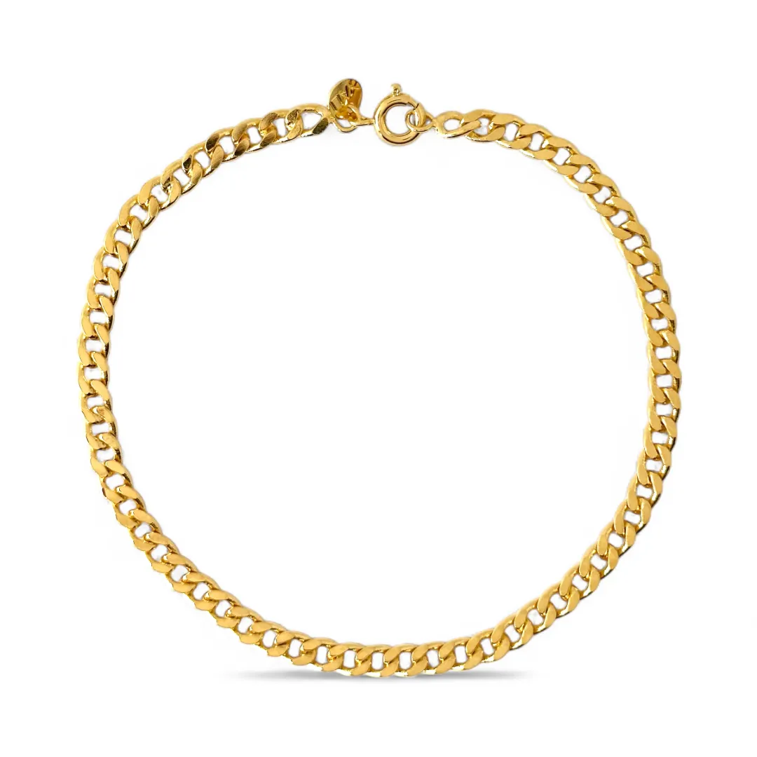 Pulseira Masculina Elo 1 em 1 Banhada a Ouro 18k - 21cm