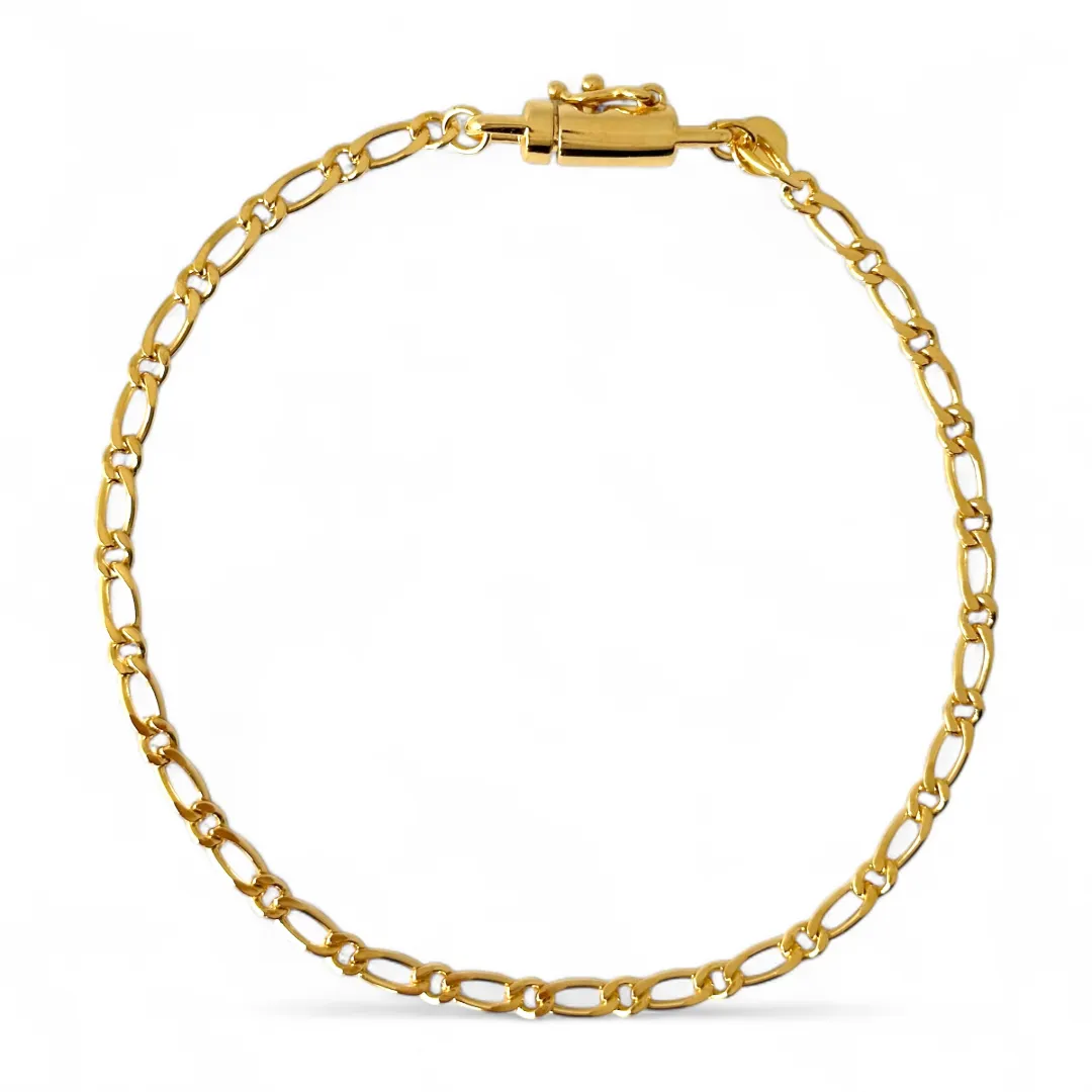 Pulseira Masculina Elo 1 em 1 Banhada a Ouro 18k com Fecho Gaveta - 22cm