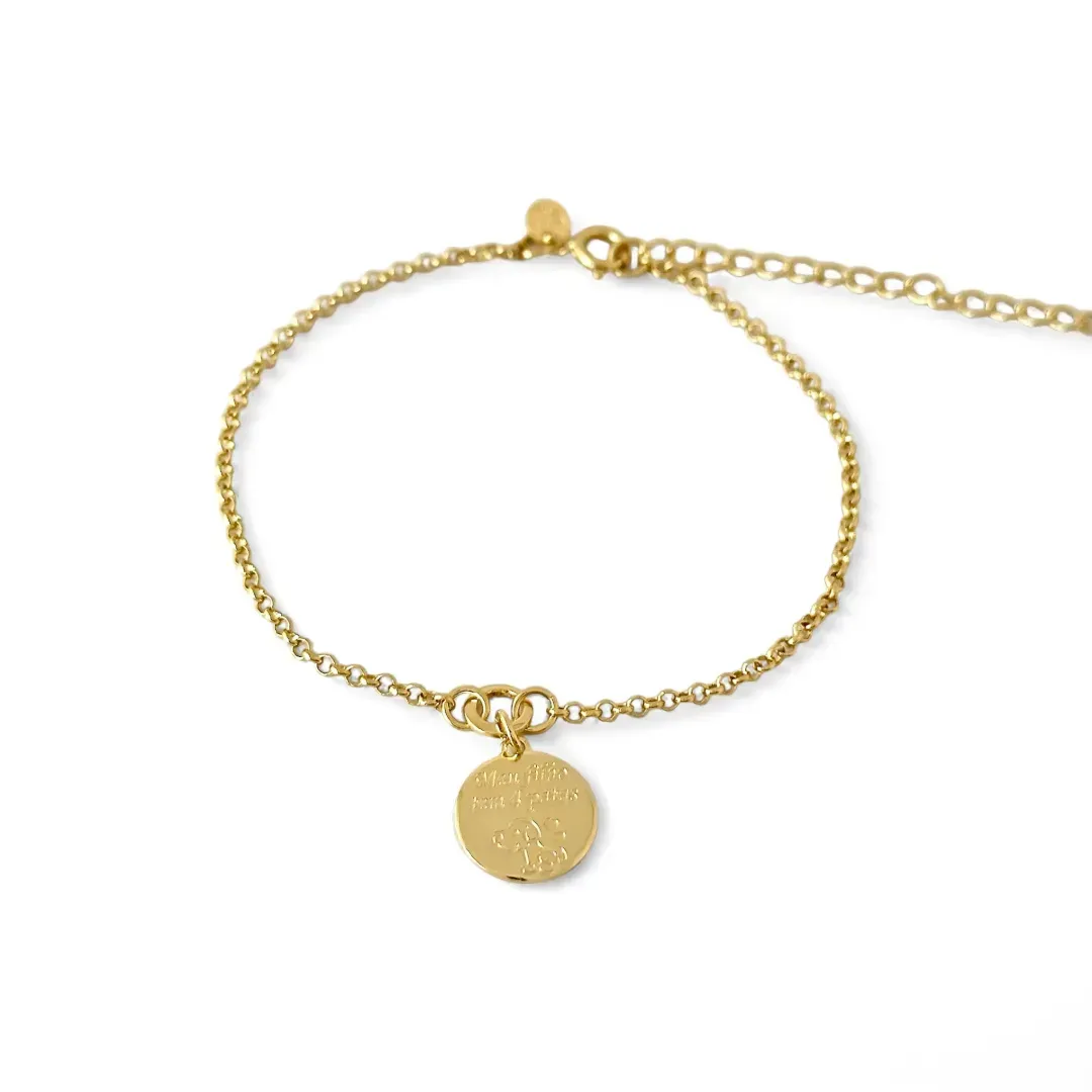 Pulseira Meu Filho De 4 Patas Banhado a Ouro 18K