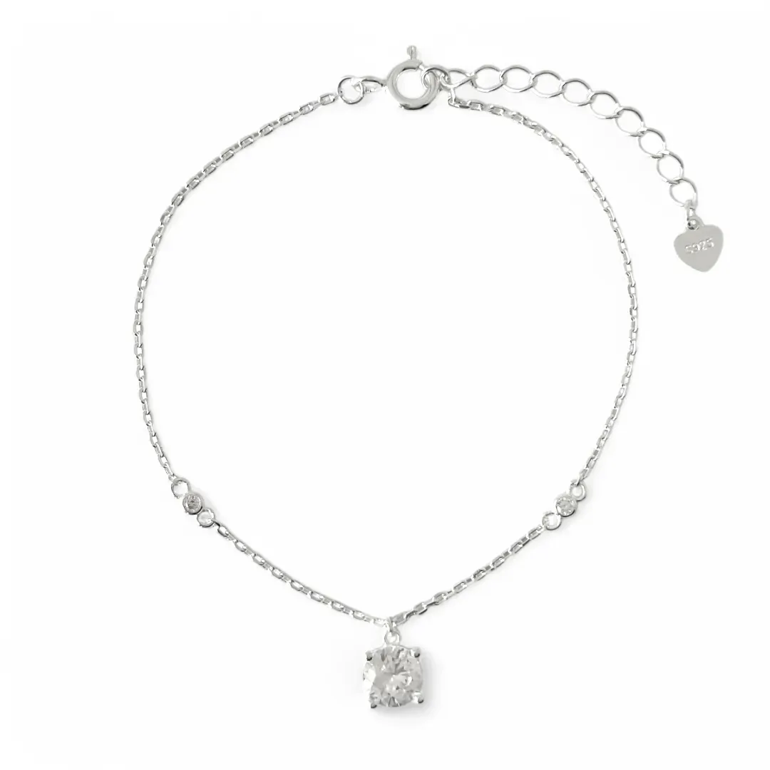 Pulseira Ponto Luz Prata 925 com Zircônias