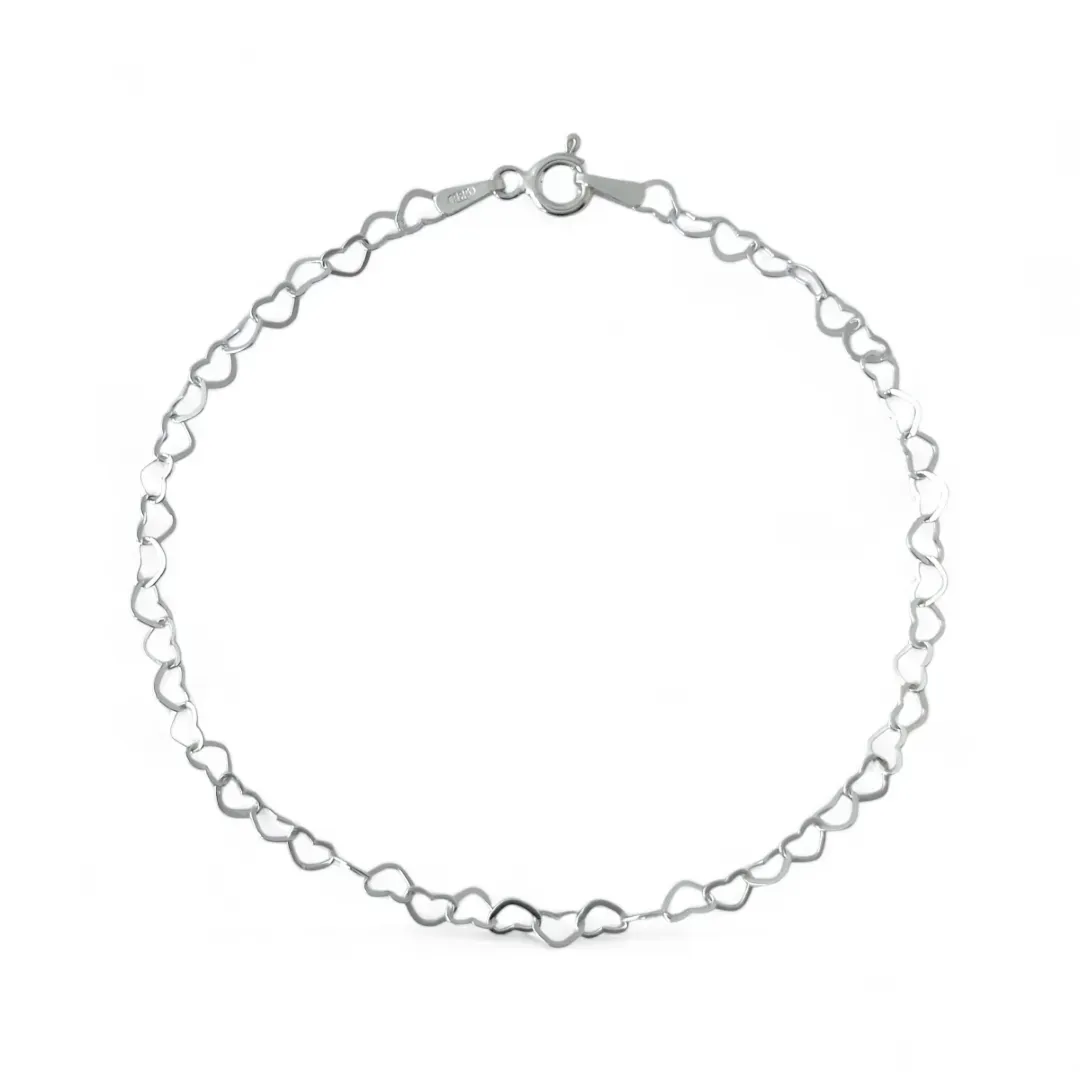 Pulseira Prata 925 Elo Coração