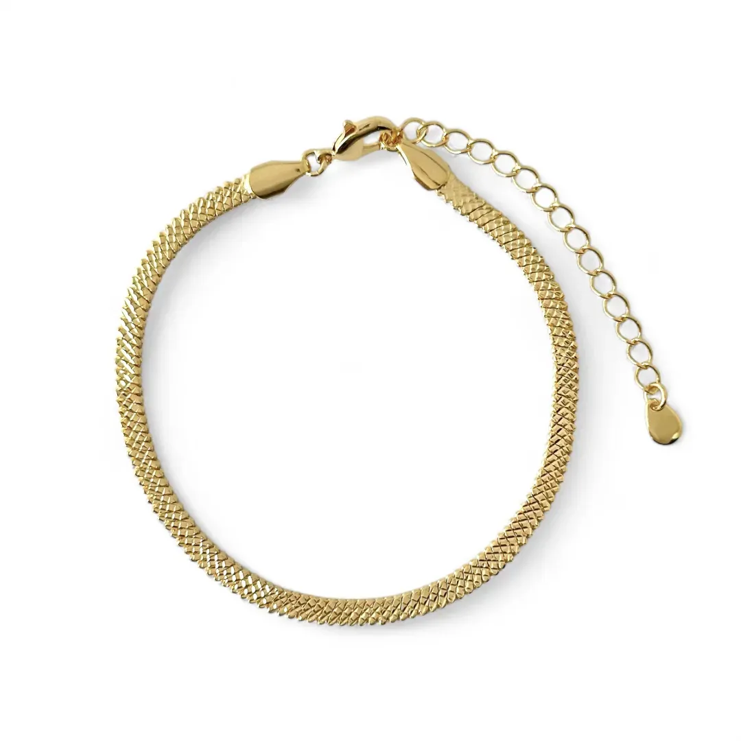 Pulseira Trabalhada Banhada a Ouro 18K