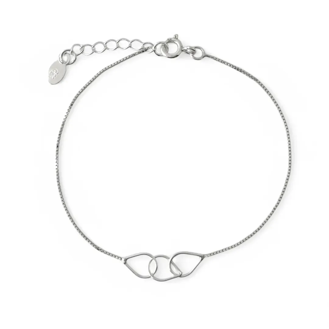 Pulseira Veneziana Prata 925 3 Gotas