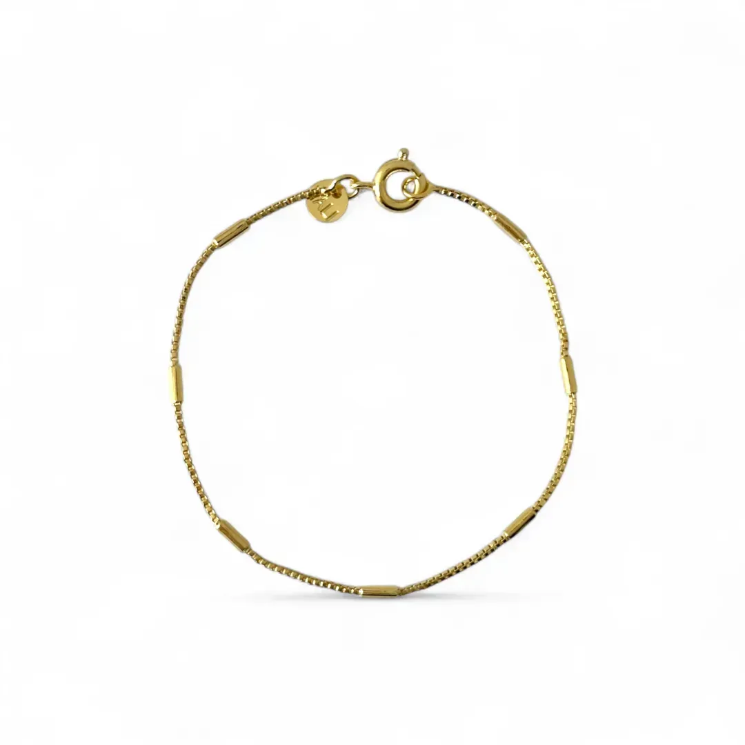 Pulseira Veneziana Tubinhos Banhada a Ouro 18k Linhas