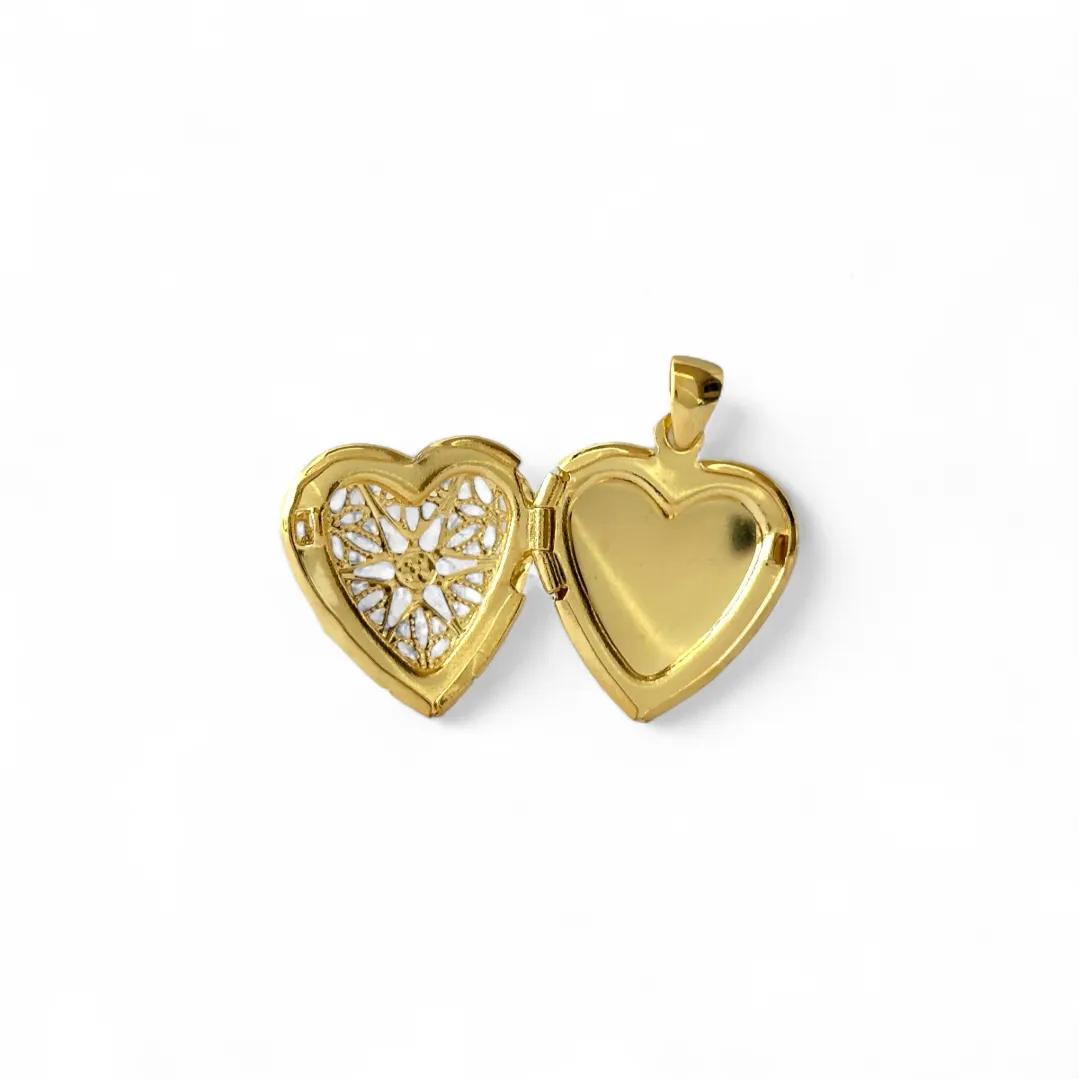 Pingente Relicário Coração Banhado a Ouro 18k - 2,0cm