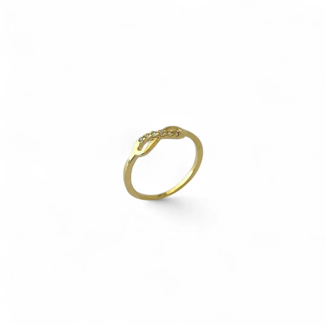 Anel Infinito Banhado a Ouro 18k com Zircônias Tam 14