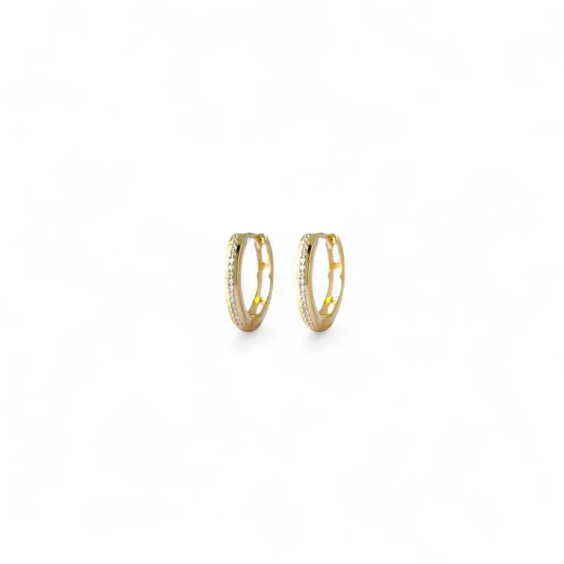 Brinco Argola Banhada a Ouro 18k com 1 Linha de Zircônias