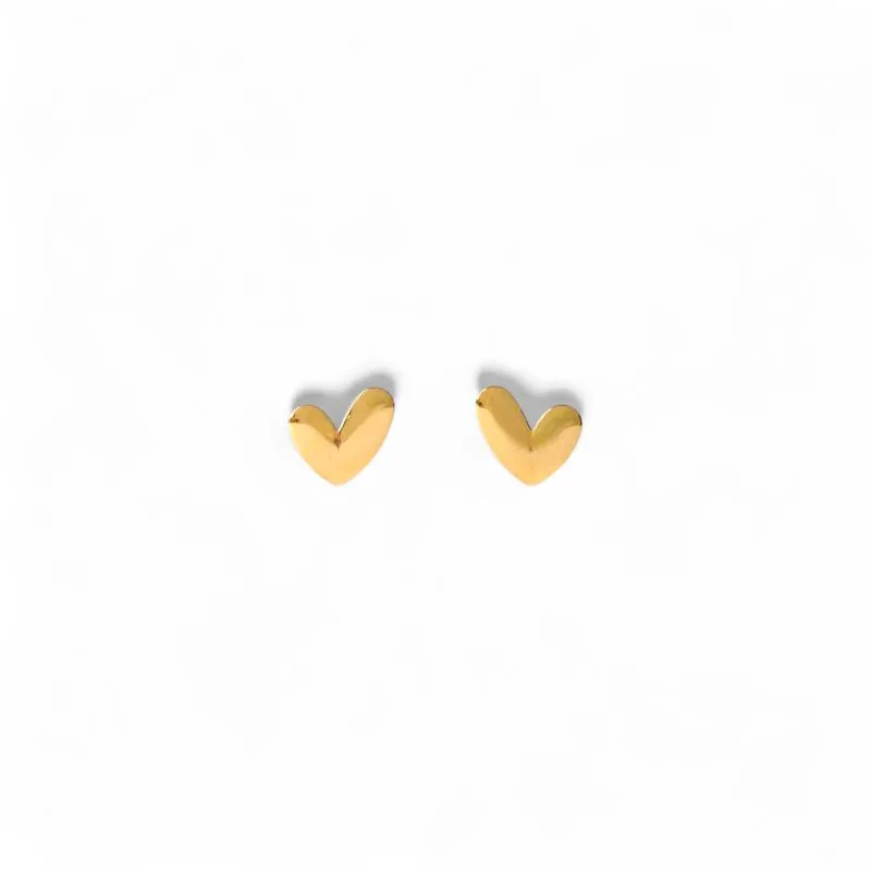 Brinco Coração Banhado a Ouro 18k Liso