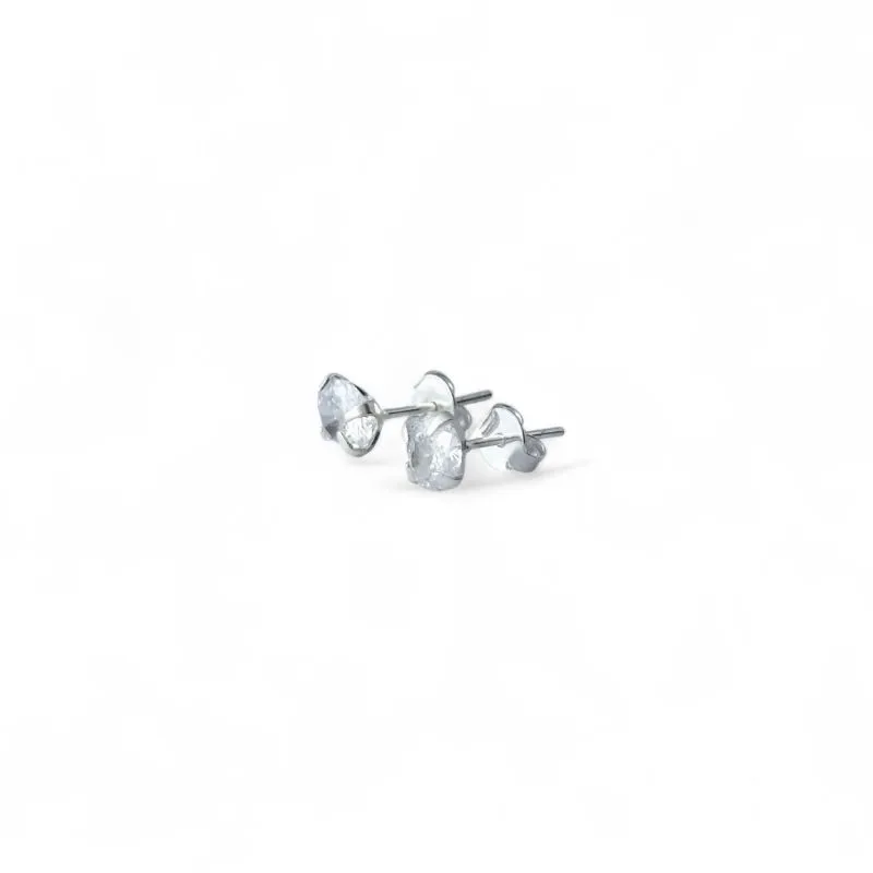 Brinco Ponto de Luz Prata 925 com Zircônia - 6mm