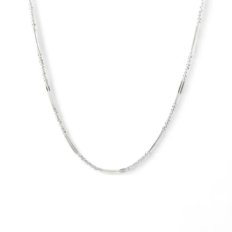 Colar Marguerita Alternada Prata 925 - 45cm
