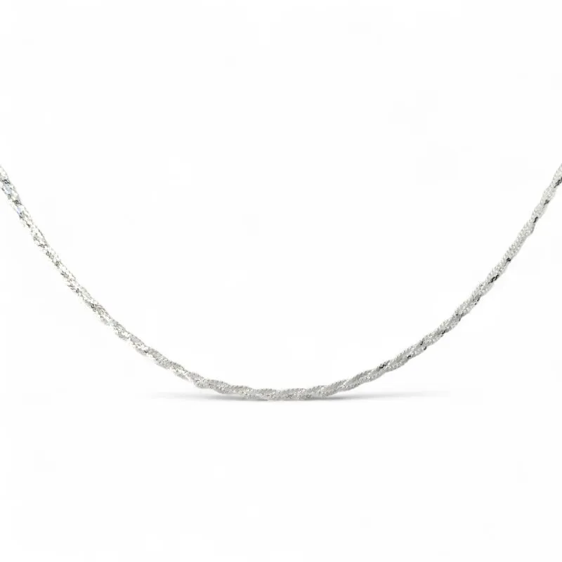 Corrente Trançada 3 Fios Prata 925 - 45cm