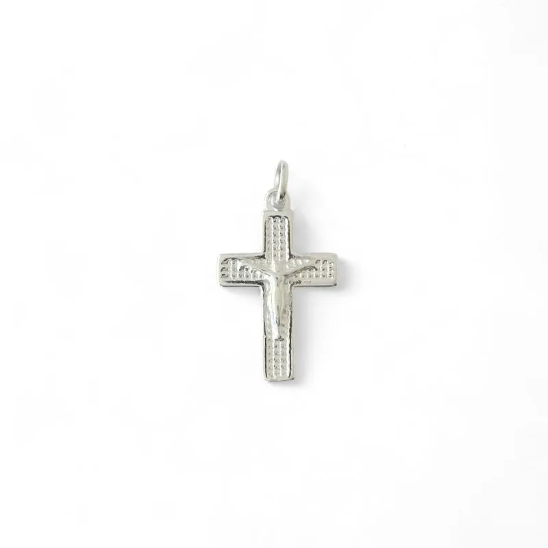 Pingente Crucifixo Prata 925 Cruz Pontilhada