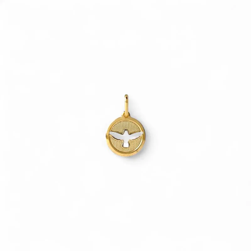 Pingente Espírito Santo Banhado a Ouro 18k com Medalha