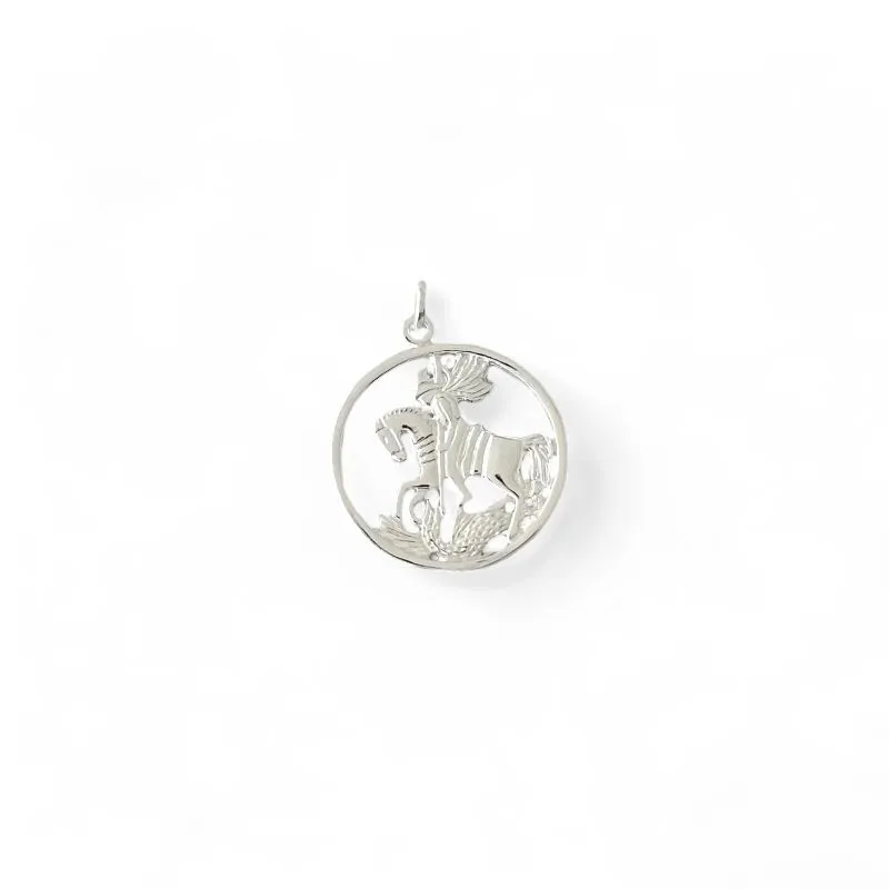Pingente Medalha São Jorge Prata 925