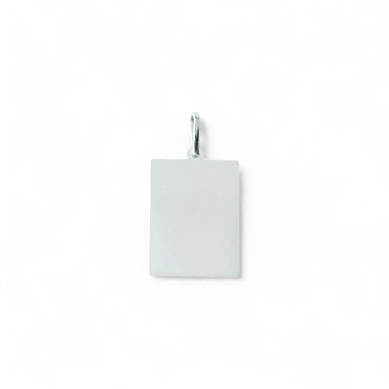 Pingente Placa Retangular Prata 925 para Gravação - 2cm x 1,5cm