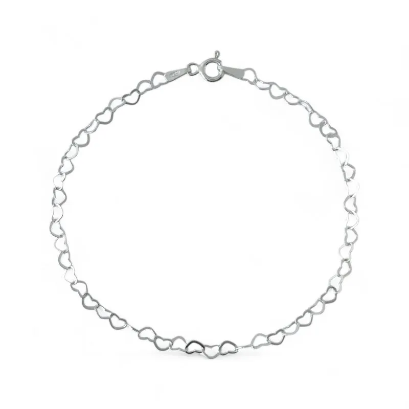 Pulseira Elo Coração Prata 925