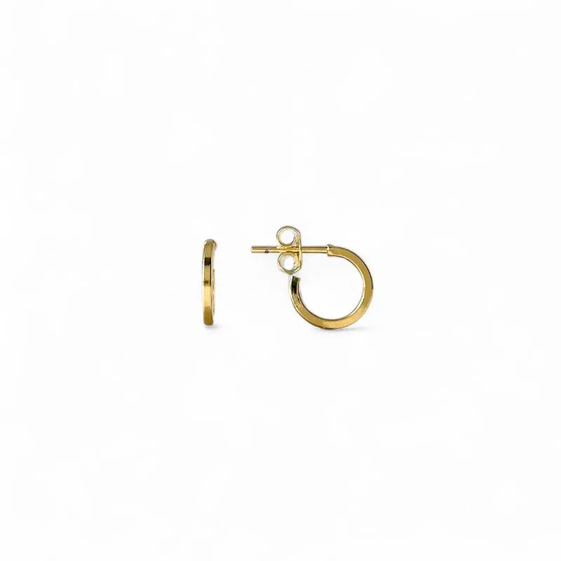 Brinco Argola Aberta Banhado a Ouro 18k Lisa - 1,0cm