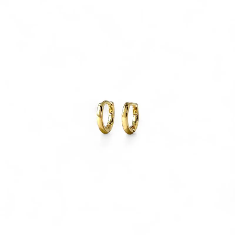 Brinco Argola Tubinho Banhado a Ouro 18k Lisa - 0,9cm