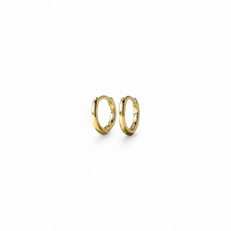 Brinco Argola Tubinho Banhado a Ouro 18k Lisa - 1,3cm