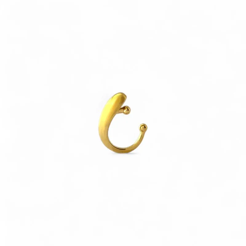 Brinco Cartilagem Piercing Fake Banhado a Ouro 18k Orgânico Liso
