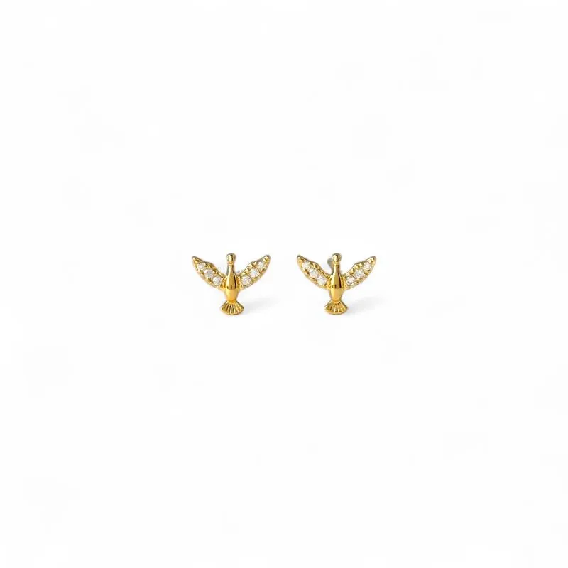 Brinco Espírito Santo Banhado a Ouro 18k com Zircônias