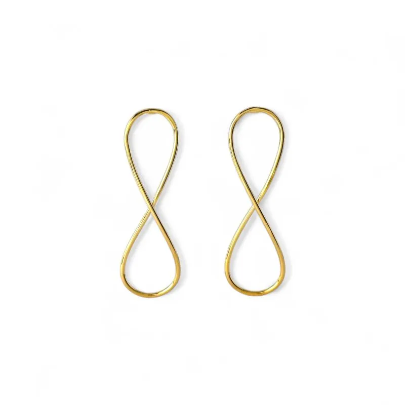 Brinco Infinito Banhado a Ouro 18k Liso